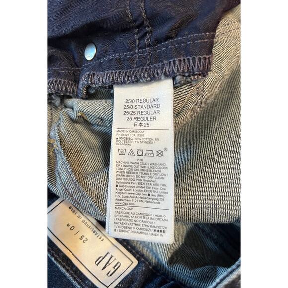 NWOT Women's Gap Long and Lean Low Rise Bootleg cut Jeans, Dark Blue, Sz 25R - Picture 10 of 12